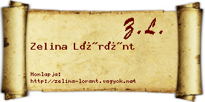 Zelina Lóránt névjegykártya