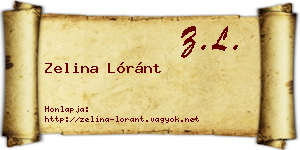 Zelina Lóránt névjegykártya